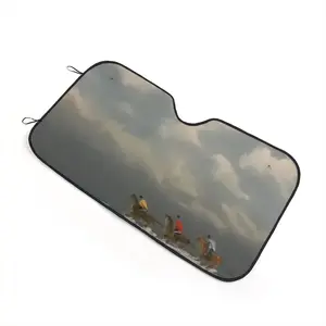 Beach With Riders Car Windshield Sunshade