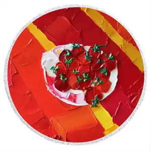 Cherry Tomatoes Round Beach Towels