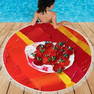 Cherry Tomatoes Round Beach Towels