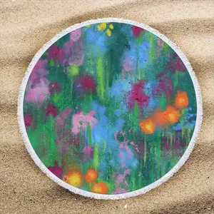 English Garden Round Beach Towels