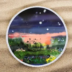 Twilight On The Heath Round Beach Towels