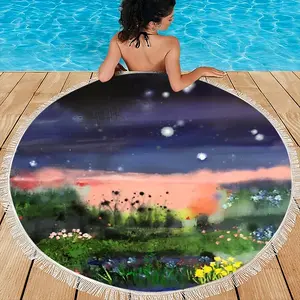 Twilight On The Heath Round Beach Towels