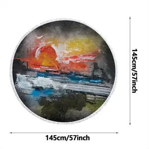 Sunset Round Beach Towels