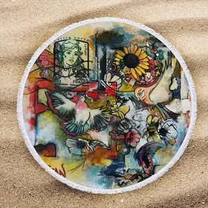 Postcard Round Beach Towels