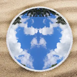 Head In The Clouds Round Beach Towels