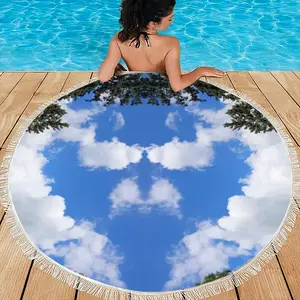 Head In The Clouds Round Beach Towels