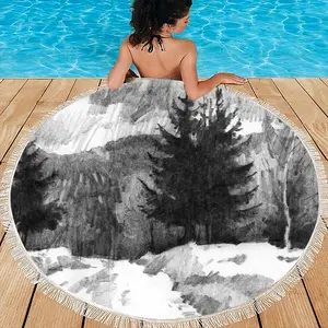 Mainly Cloudy Round Beach Towels