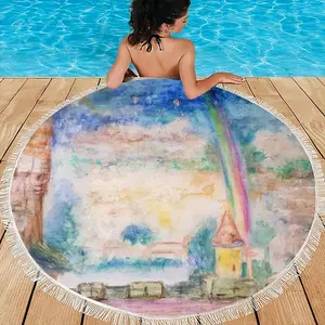 Chateau De Chabenet Round Beach Towels