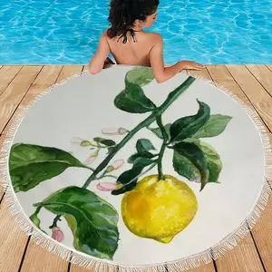 Lemon Branch Round Beach Towels