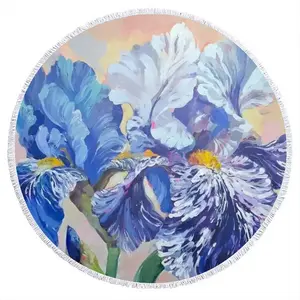 Irises Round Beach Towels