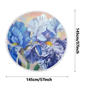 Irises Round Beach Towels