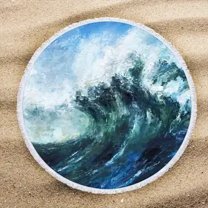 Jade Breaker Round Beach Towels