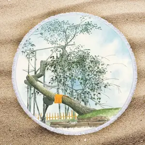 The Sacred Branch Round Beach Towels