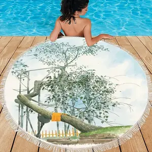 The Sacred Branch Round Beach Towels