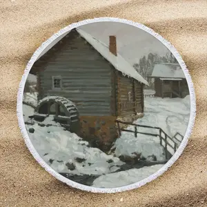 Old Mill Round Beach Towels