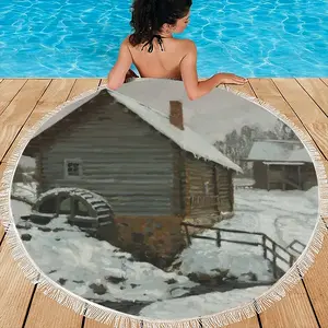 Old Mill Round Beach Towels