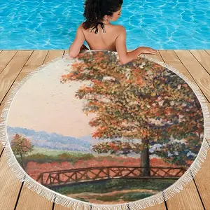 Autumn In The Country Round Beach Towels