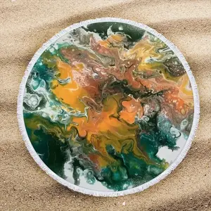 Autumn Flare Round Beach Towels