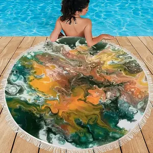 Autumn Flare Round Beach Towels