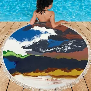 California Burning Round Beach Towels