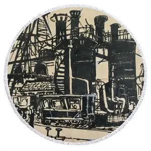 Gas Works Round Beach Towels