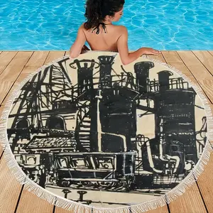 Gas Works Round Beach Towels