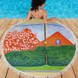 Verdant Curtain Round Beach Towels