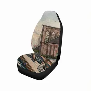 Brooklyn Bridge In Oil Car Cushion Cover