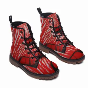 Men Red Trees Leather Work Boots