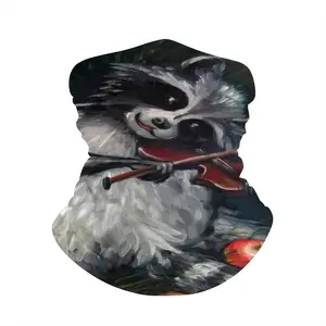 Raccoon Celebrating Apples Harvest Ii Ice Silk Scarf