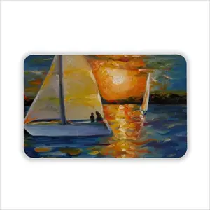 Sailboat In The Sunset Rubber Mats