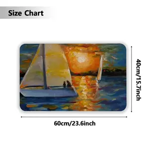 Sailboat In The Sunset Rubber Mats