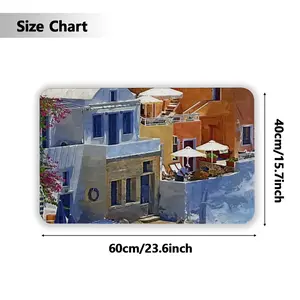 Santorini Houses In Oia Rubber Mats