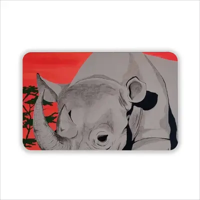 Rhinoceros Animals Wild Africa Tanzania Namibia Rubber Mats