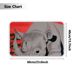 Rhinoceros Animals Wild Africa Tanzania Namibia Rubber Mats