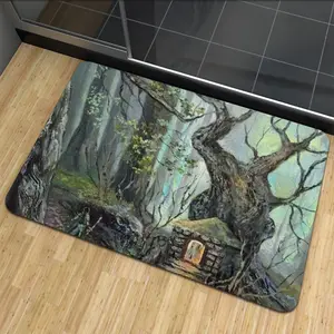 Elf House In A Fantasy Forest Rubber Mats