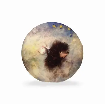 Hedgehog In The Fog Circular Chair Cushion