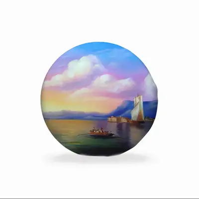 Italian Sea Landscape Circular Chair Cushion