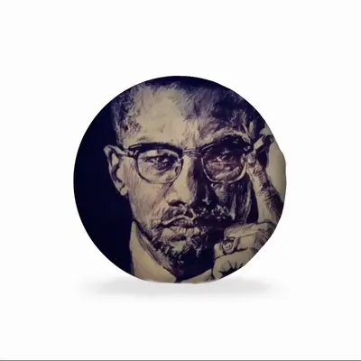 Malcolm X Portrait Circular Chair Cushion