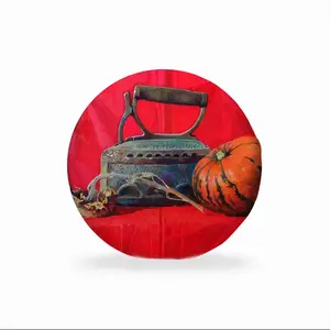 On The Red Circular Chair Cushion