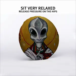 Icon Of Alien Enki Circular Chair Cushion