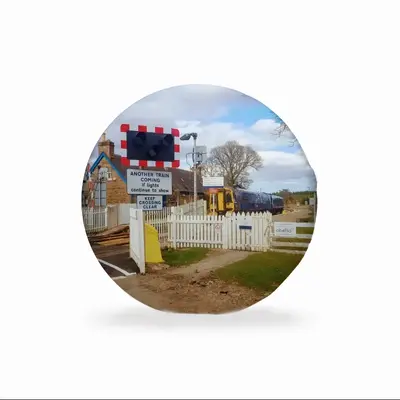 Arrival At Forsinard Station Circular Chair Cushion