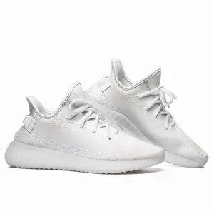 Men White Lines Y350V1 Casual Sneakers