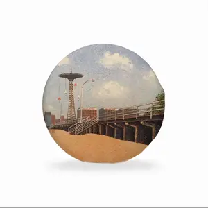 Coney Island Boardwalk Circular Chair Cushion