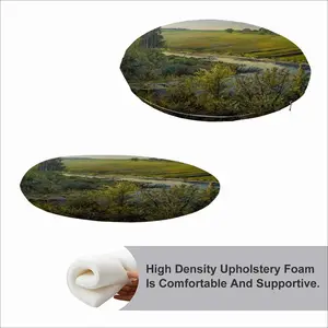 Country Landscape Realism Circular Chair Cushion