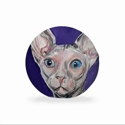 Bald Cat Circular Chair Cushion