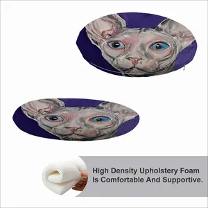 Bald Cat Circular Chair Cushion