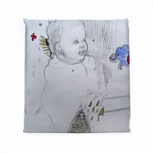 Baby - Drawing Pencil Square Cushion