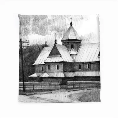 Church In The Carpathians Square Cushion