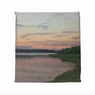 Evening On The Msta River Square Cushion